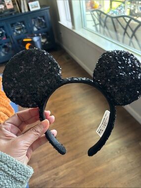 Disney Black Sequined Mouse Ear Headband